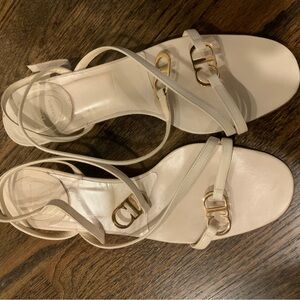 Chanel White Strappy Sandals